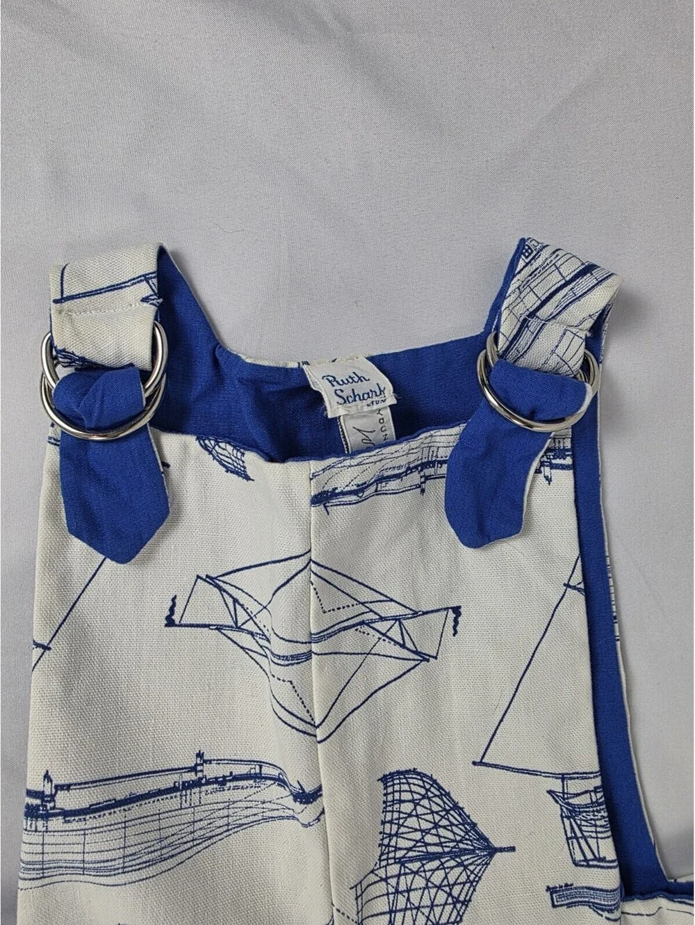 Vtg Ruth Scharf Lord & Taylor Nautical Todler Boy Overalls